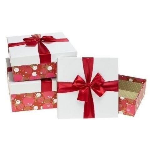 Teka Geschenkbox mit Schleife, 3 Stück, rot ROSETT (3x) (47995749)