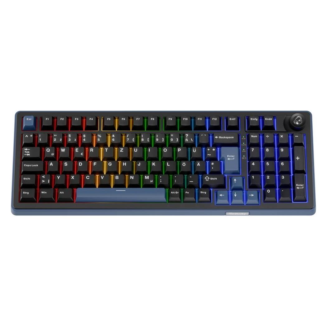 Ducky OK-M 98 Gaming-Tastatur, 98%, Hot-Swap-fähig, RGB, ISO - KTT Linear (Eng. Int., Kabelgebunden, Kabellos) (DKOKM2598-KWDEPDCOCH1)