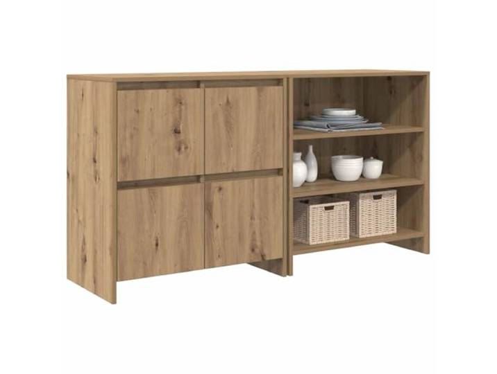 KTHLBRH Sideboard 2 Stück Eiche Handwerk 70 x 41 x 75 cm Mehrschichtholz, 3 Einlegeböden, 4 Türen, viel Stauraum, einfache Montage