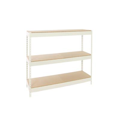 SimonRack Industrieregal, 2000x1200x600 mm, 400 kg am Biegepunkt, 3 Holzböden, Garagenregal, Weiss/Holz- Ecoforte