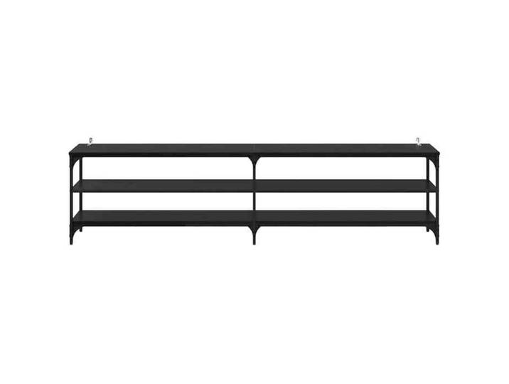 NEUF Armoire TV - Noir - Meuble TV - TABLE TV - Chêne noir 200x30x50 cm - Bois d'ingénierie et fer TT5493