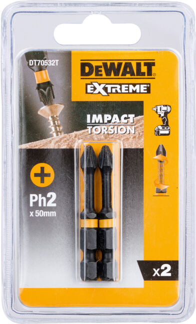 DEWALT Torsion Bit résistant aux chocs Ph2 50mm (DT70532T-QZ)
