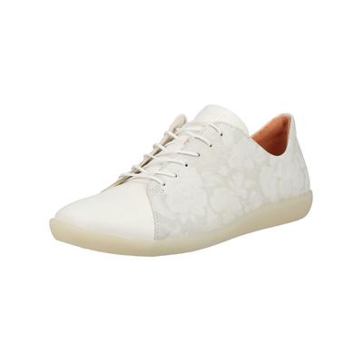 Schnürschuh THINK "Think Sneaker Leder", Damen, Gr. 41, weiß (weiß, weiß), Leder, Schuhe Schnürschuh