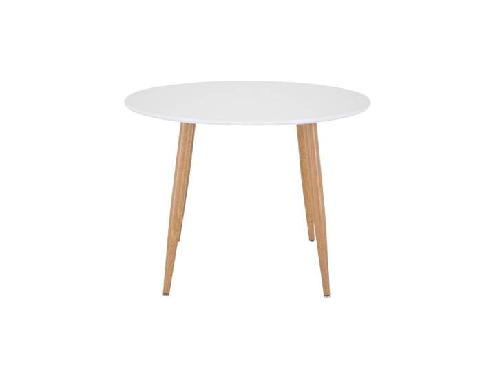 Esstisch VENTURE HOME, weiss (natur, weiß, weiß), B:100cm H:75cm T:100cm, Tische, Esstisch, Esszimmertisch, MDF, Stahlbeine, rund, stilvoll, klassisch