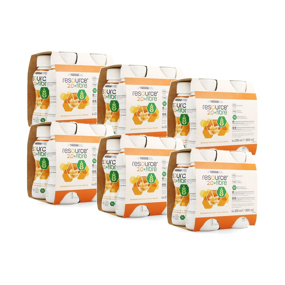 Resource 2.0+fibre Aprikose 6x4x200 ml Flüssigkeit