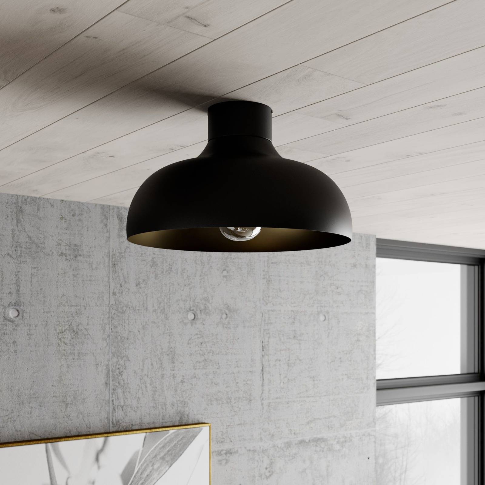 Deckenlampe Basca Luminex, dimmbar, schwarz, für Wohn- / Esszimmer, Metall, Deckenlampe