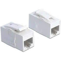 Delock Keystone Modul RJ45 Buchse > RJ45 Buchse Cat.6A UTP weiß