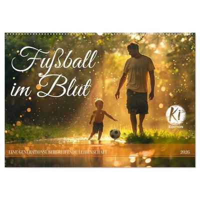 Fußball im Blut (Wandkalender 2026 DIN A2 quer), CALVENDO Monatskalender