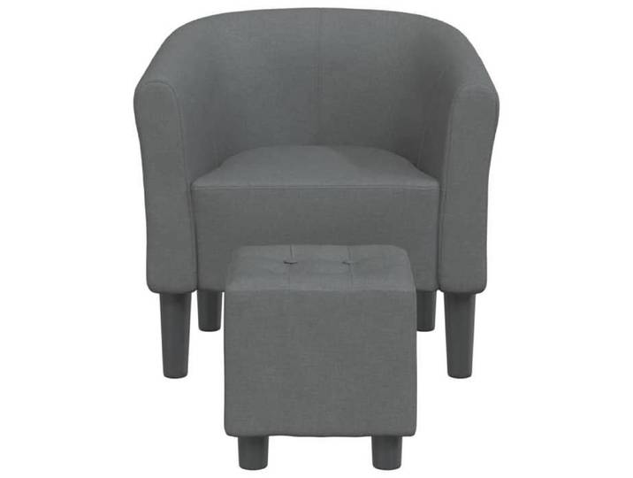 Fauteuil cabriolet avec repose-pied - - Gris foncé - Tissu polyester - 70x56x68 cm - Repose-pied inclus
