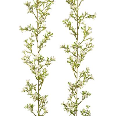 Kunstgirlande CREATIV GREEN "Jasmingirlande", weiß, L:190cm, Kunststoff, Kunstpflanzen, 2er Set