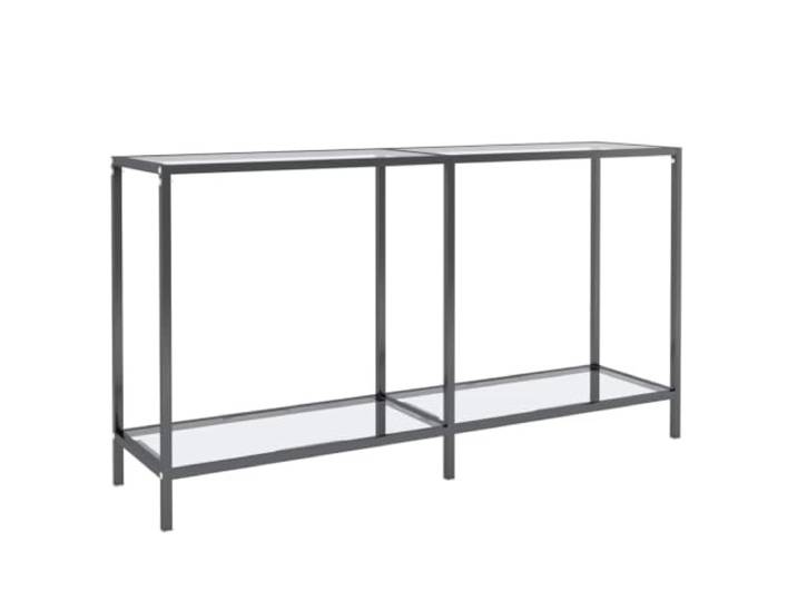 GPUTYGHN Konsolentisch Transparent 140x35x75,5 cm Hartglas Hartglas, pulverbeschichteter Stahl, untere Ablage, Flur, Wohnzimmer, feuchtes Tuch, stabil