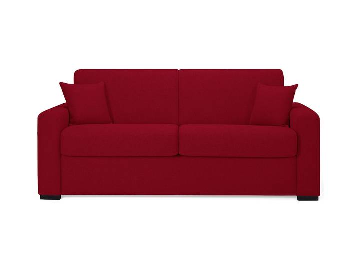 VERONE - Canapé convertible 4 places - Tweed, Rouge