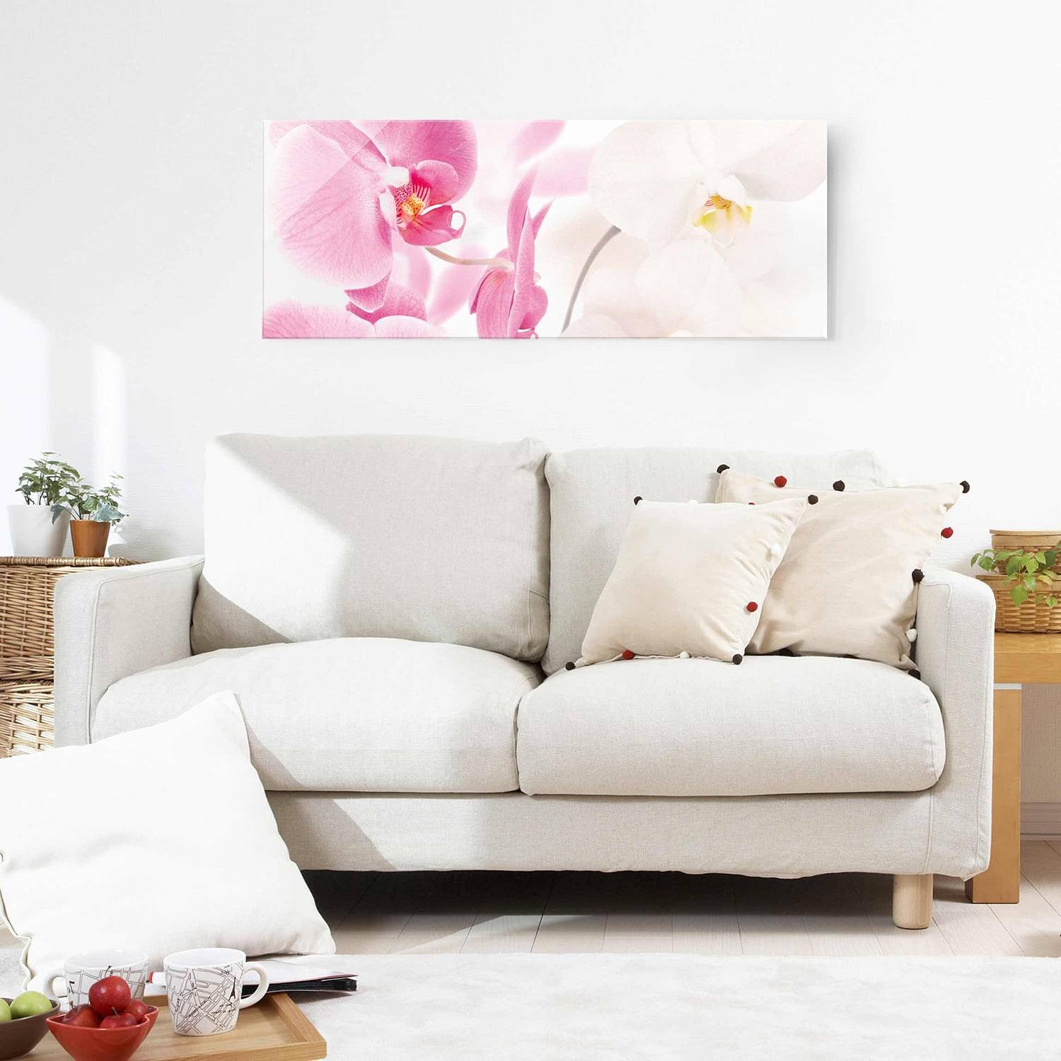 home24 Delicate Orchids ESG-veiligheidsglas met botanisch bloemenmotief, meerkleurig