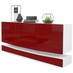 SIDEBOARD City Fronten in Bordeaux Hochglanz