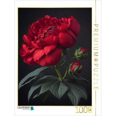 CALVENDO Puzzle Rote Phantasieblume | 1000 Teile Lege-Größe 64x48cm Foto-Puzzle für glückliche Stunden