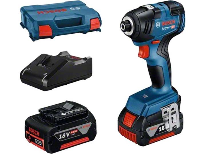 Visseuse à chocs GDR 18 V-200 C CLICK/GO - BOSCH - avec 2 batteries 18V 4.0 Ah - chargeur - L boxx- 06019J2107