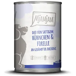 MjAMjAM - DUO für Hund 400g MjAMjAM Hund 6x400g Duo Hühnchen und Forelle mit Zuc