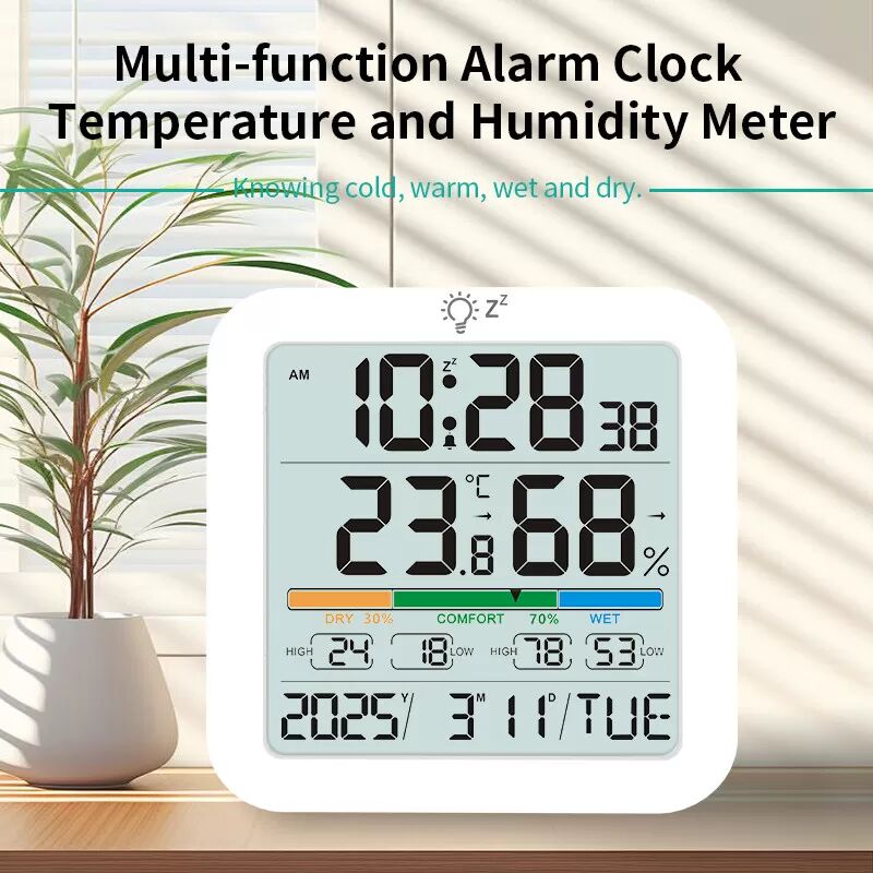 INF Großes LCD Digitales Thermometer Hygrometer Uhr