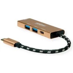 Roline USB Typ C Dockingstation (USB-C), Dockingstation + USB Hub, Gold