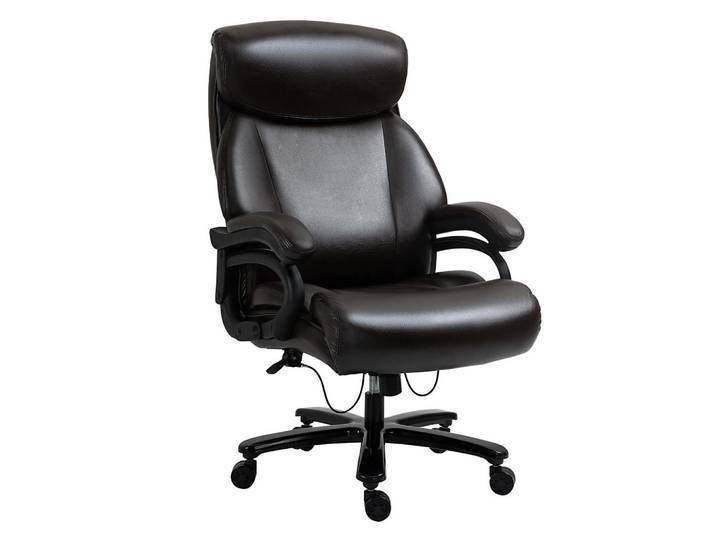 Vinsetto Bürostuhl, Kunstleder, Braun, Leder, 83x122x72 cm, Büromöbel, Bürostühle, Drehstuhl