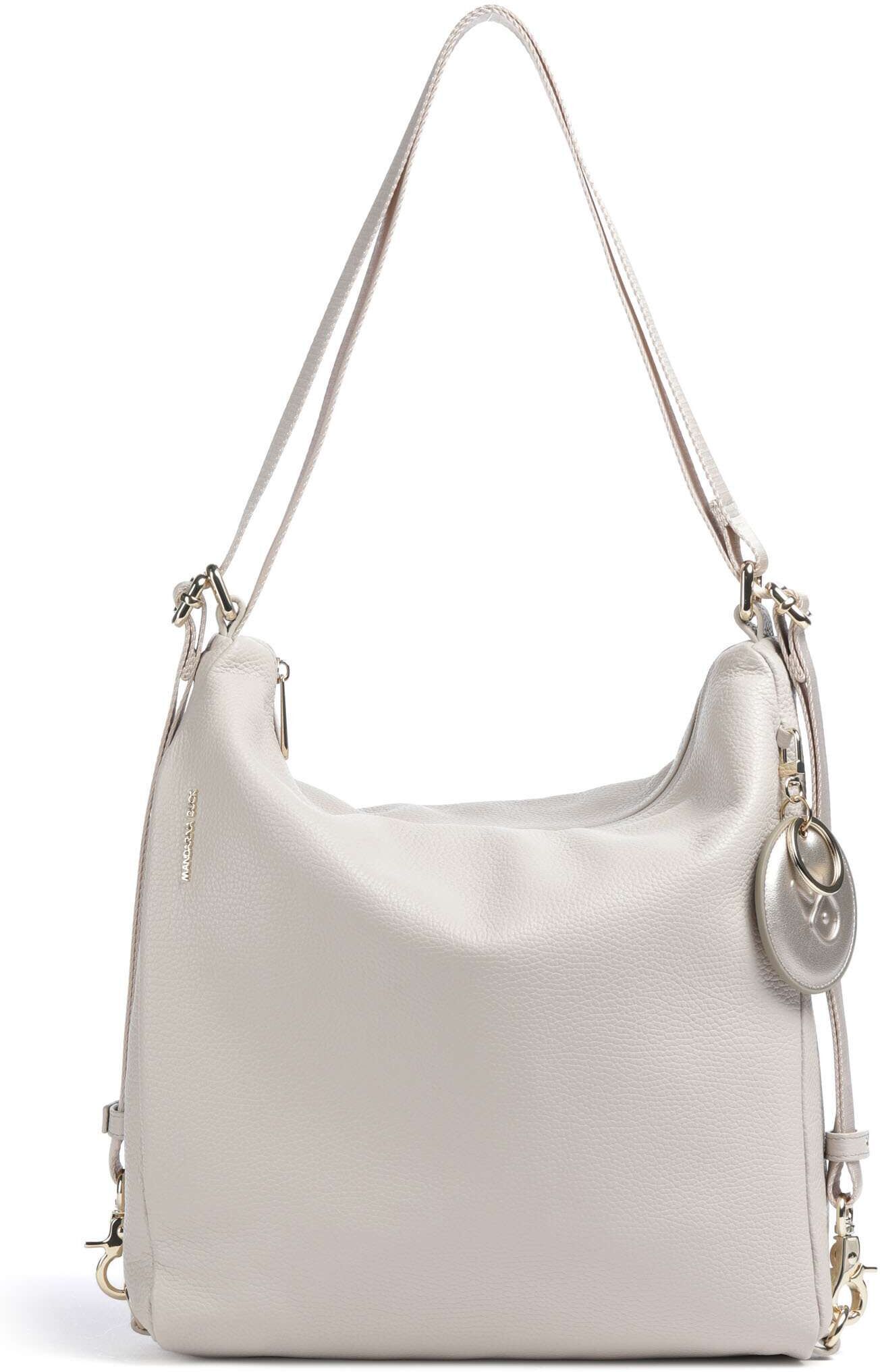 Mandarina Duck Mellow Leather Rucksack-Tasche aus Leder, beige