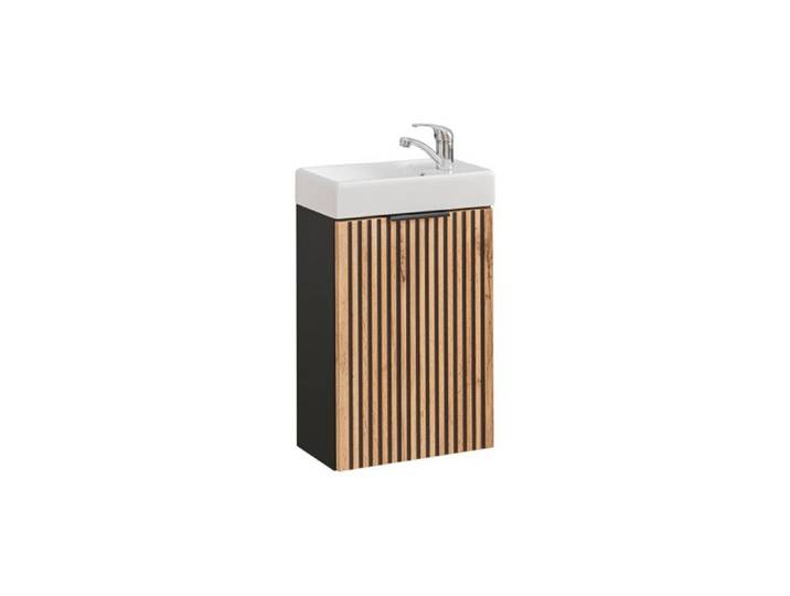 Petit meuble vasque à encastrer - 40 cm - Sylve Black Wotan