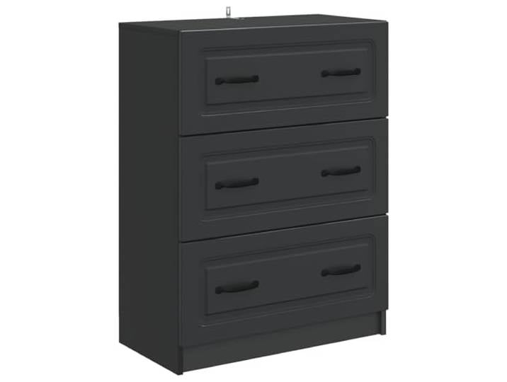 YUTAASU Schubladenschrank Schwarz 66 x 34,5 x 87 cm Holzwerkstoff