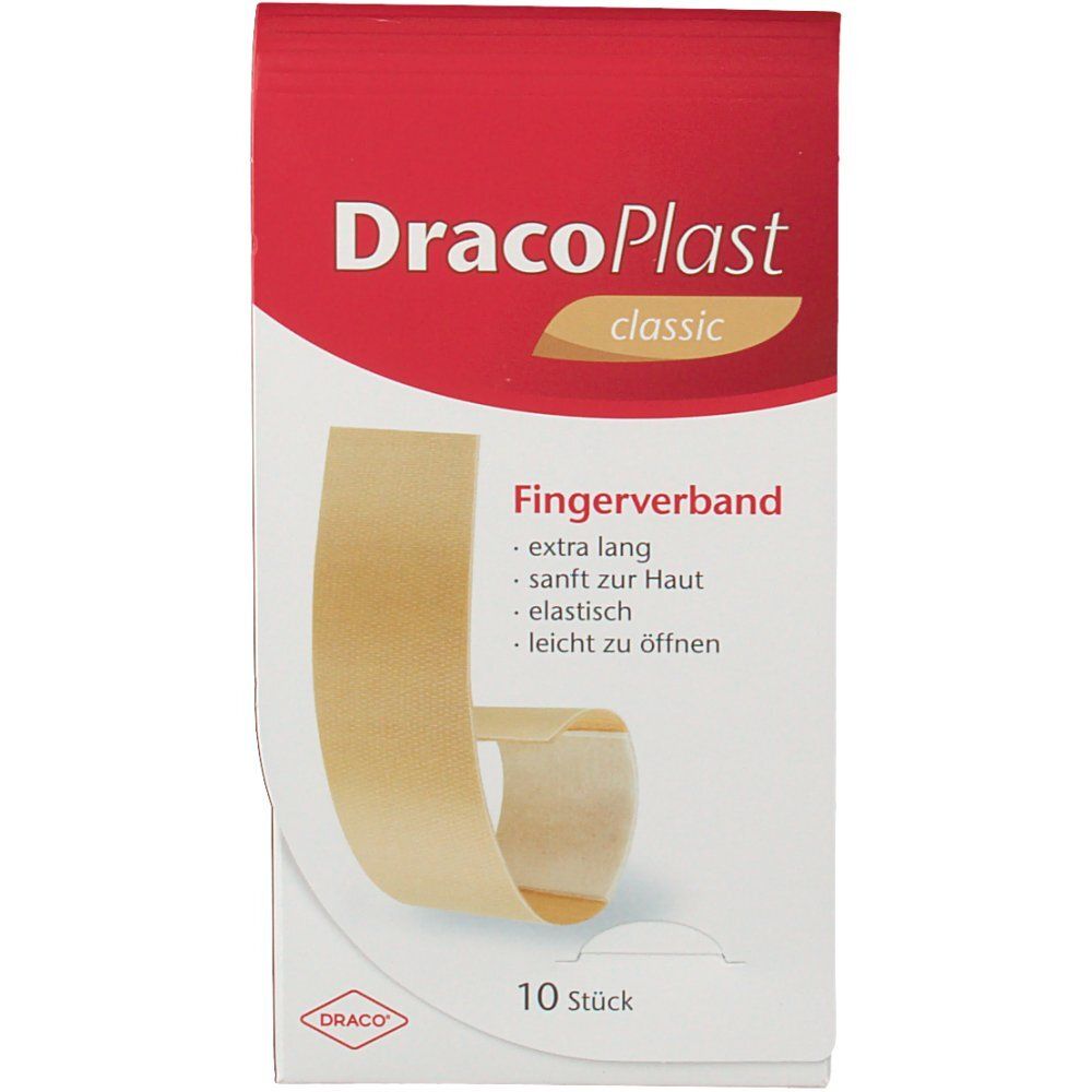 Dracoplast Fingerstrips 2x12 cm elastic 10 St Pflaster