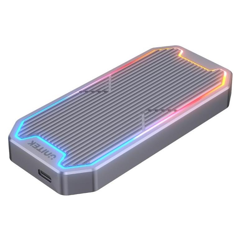 Unitek Obudowa Dysku USB-C M.2 SSD Nvme/Sata 10gbps RGB (M.2) (S1210B)
