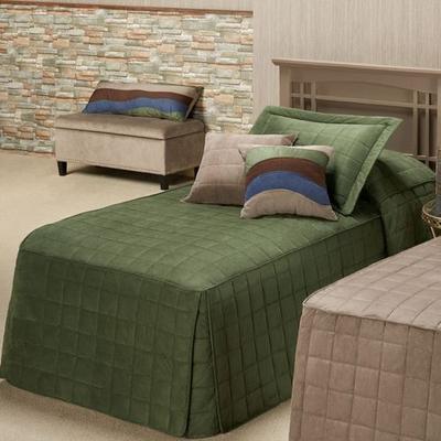 Touch of Class "Camden Classic Fitted Bedspread, Full 21"" Drop, Deep Sage"