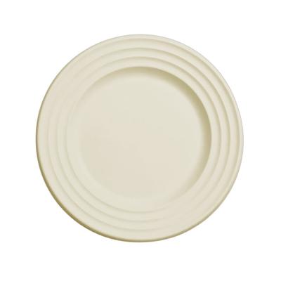 MONOUSO - Zuckerrohr Teller "Premium Wave" Naturfarbe Ø23cm (500 Stück)
