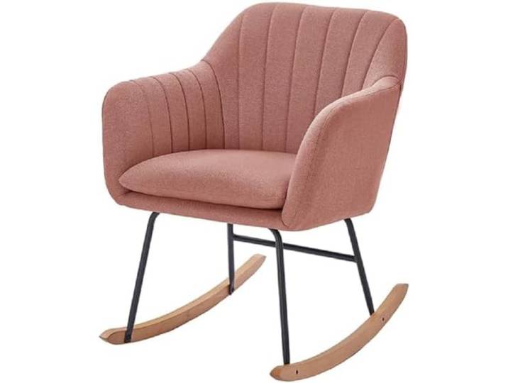 BAÏTA Sessel ELSA Rocking Chair aus Stoff, Puderrosa