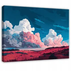 LEINWANDBILD Gebirge Aquarell Rosa 120x80 cm