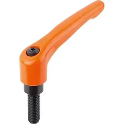 KLEMMHEBEL GR.2 M08X40, ZINK ORANGE RAL2004 SEIDENMATT, KOMP:STAHL BRÜNIERT - orange
