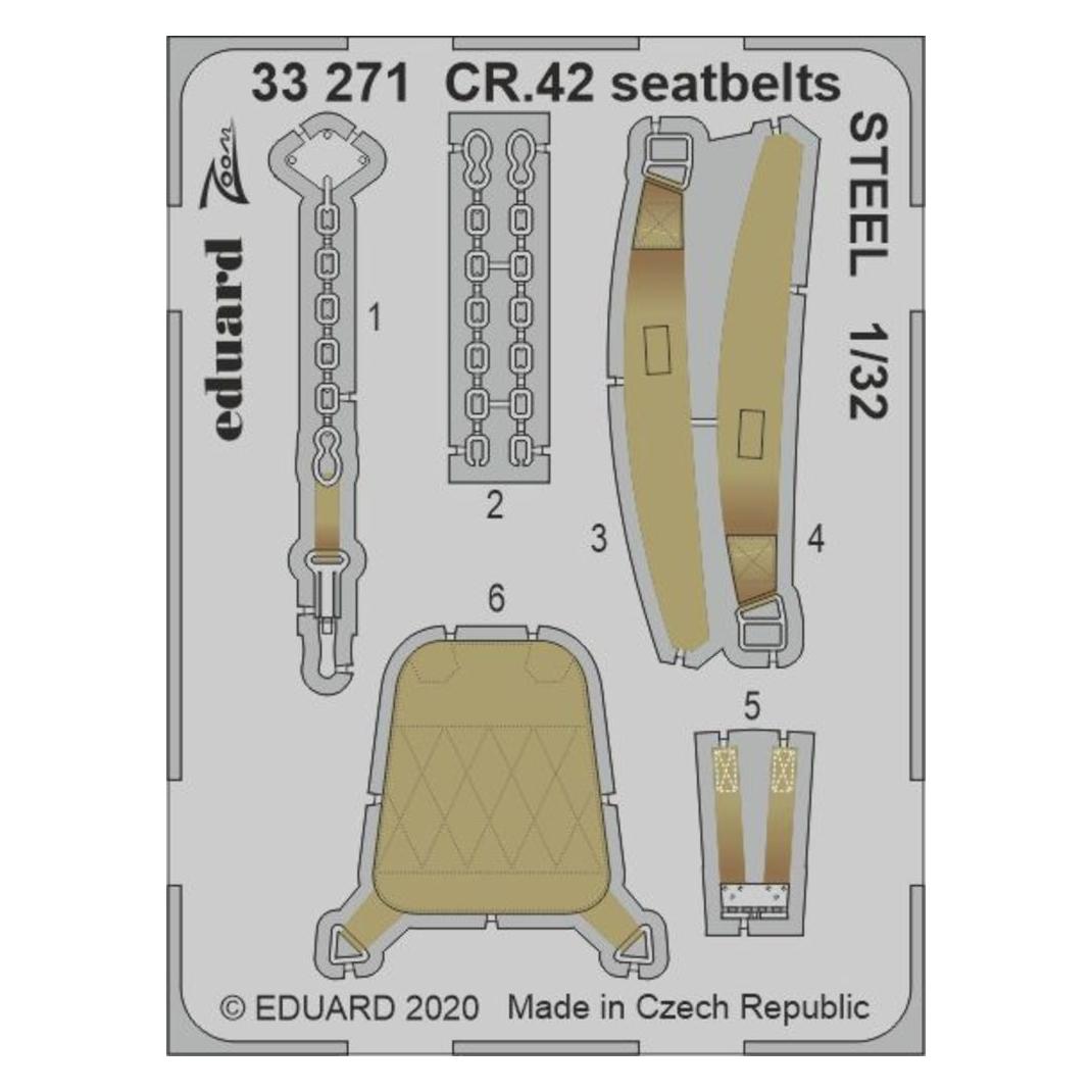Eduard CR.42 seatbelts STEEL for ICM (33271)