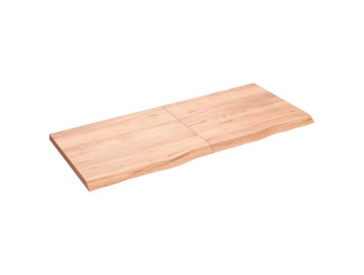 LPERTGFHU Tischplatte Eiche Massivholz, 140x60x4cm, Mit Naturkante Handgefertigtes Unikat, Behandelte Oberfläche, Klappbar für Lagerung