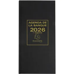 Exacompta, Agenda, Buchkalender Banquier long 2023, schwarz
