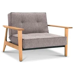 INNOVATION LIVING Sessel Splitback Frej Eiche Stoff Grau Grey