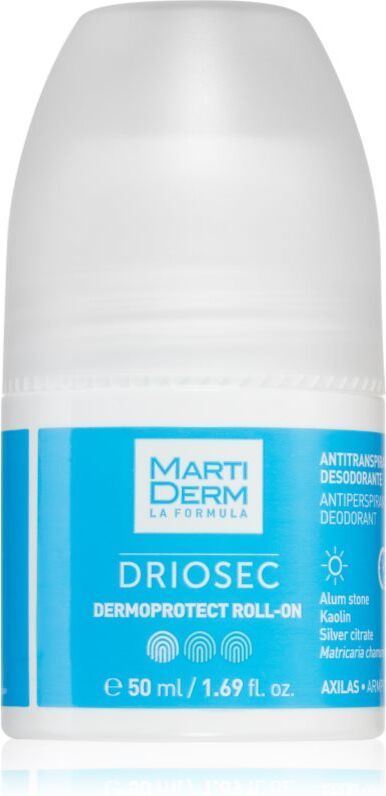 MartiDerm Driosec Dermoprotect Roll-On anti-transpirant déodorant anti-traces blanches et jaunes 50 ml