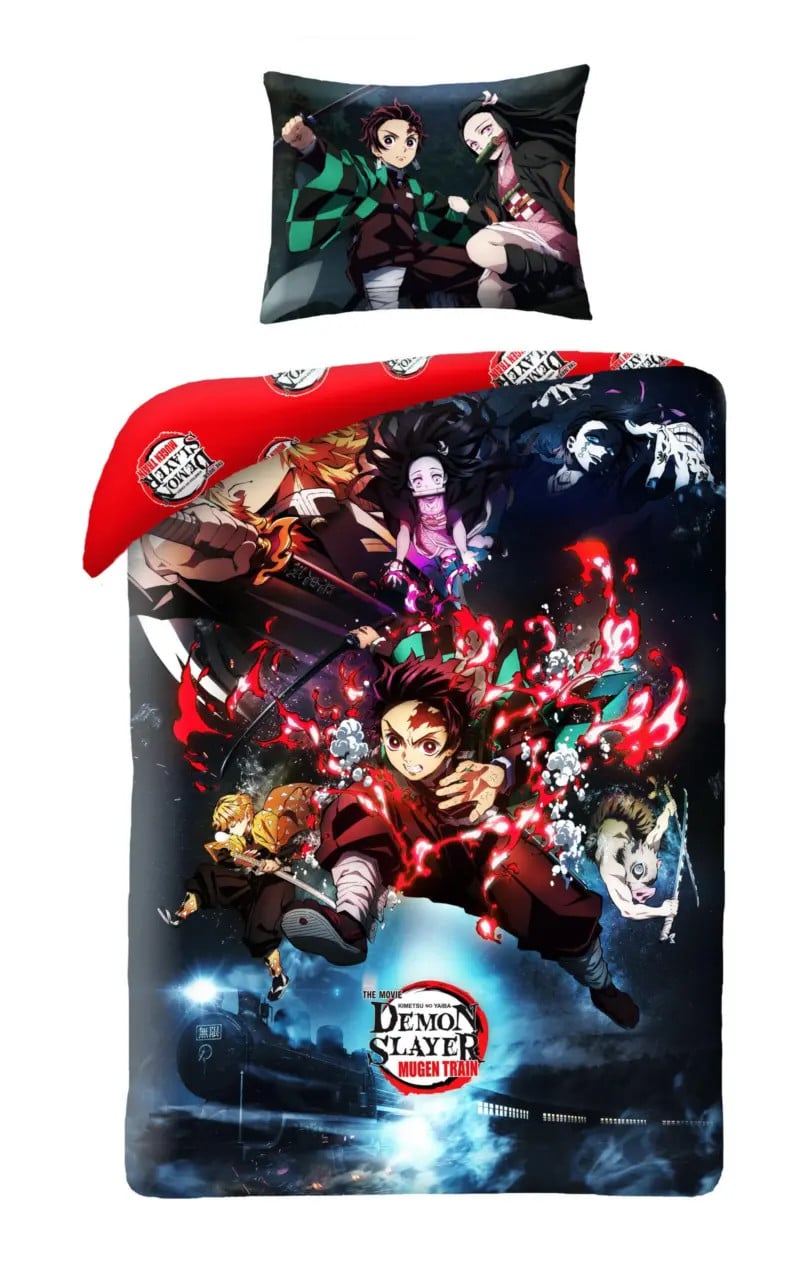 Demon Slayer dekbedovertrek voor volwassenen - 140 x 200 cm - Polyester