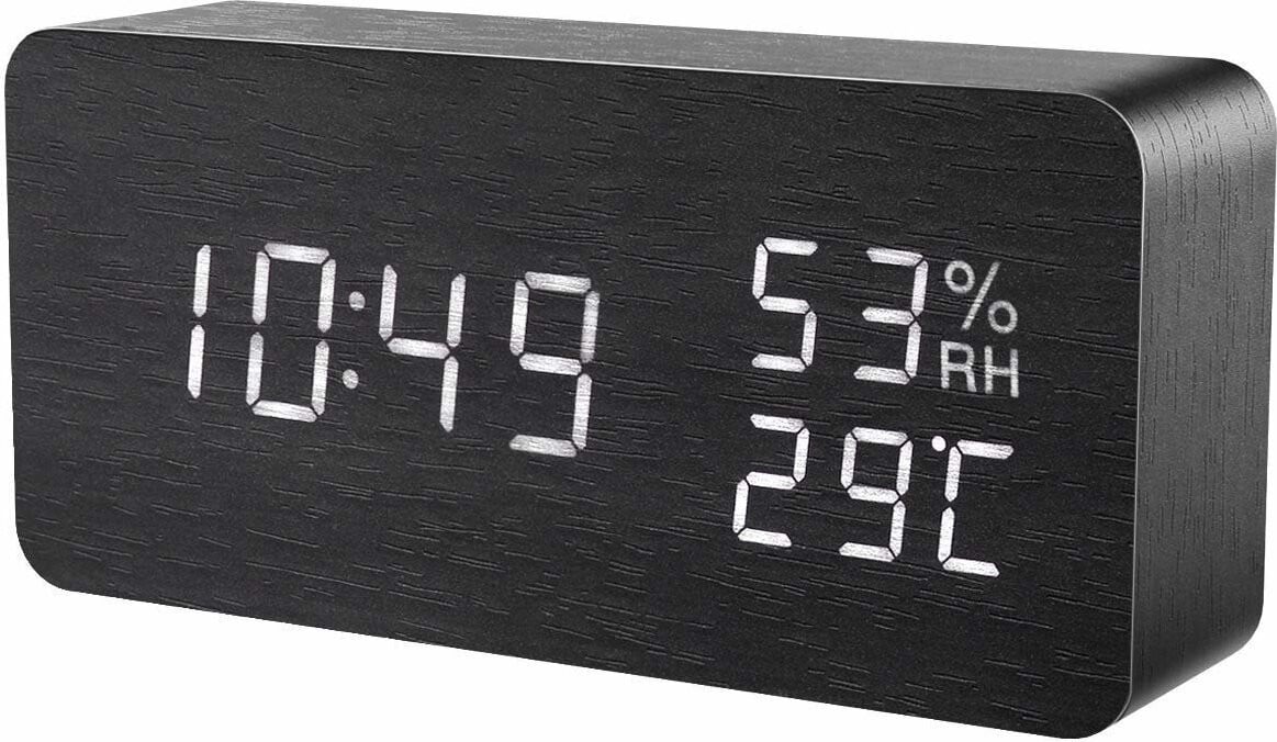 INF Digitale LED-wekker Zwart