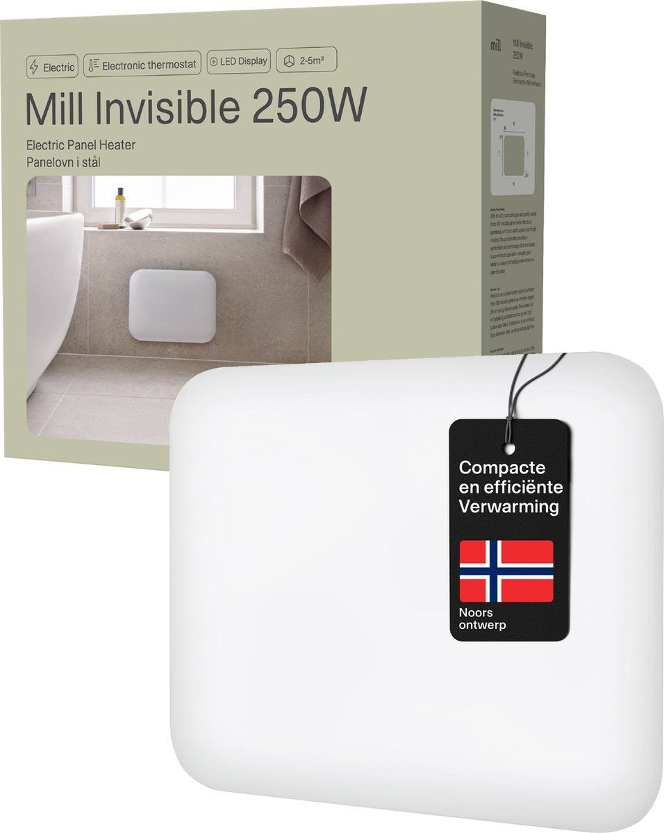 Mill IB250 paneelverwarming - 250 Watt - wit - IPX4