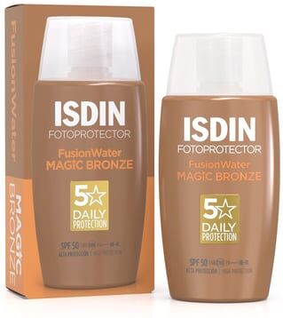 ISDIN Fotoprotector Fusion Water Magic Color BRONZE SPF50 50ML - Protetor solar facial ultraligeiro com cor