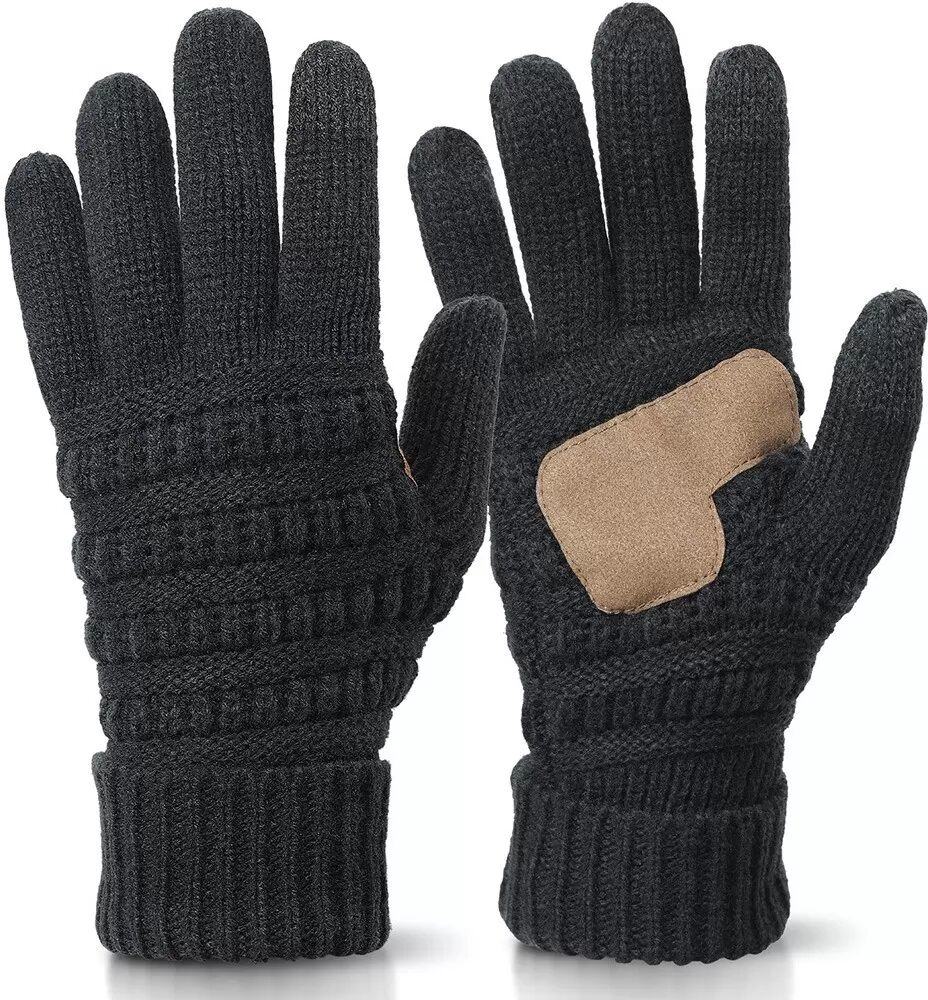 INF Gestrickte, warme Touchscreen-Handschuhe – Einheitsgröße (Paar) – Rutschfest, winddicht für Radfahren und Laufen