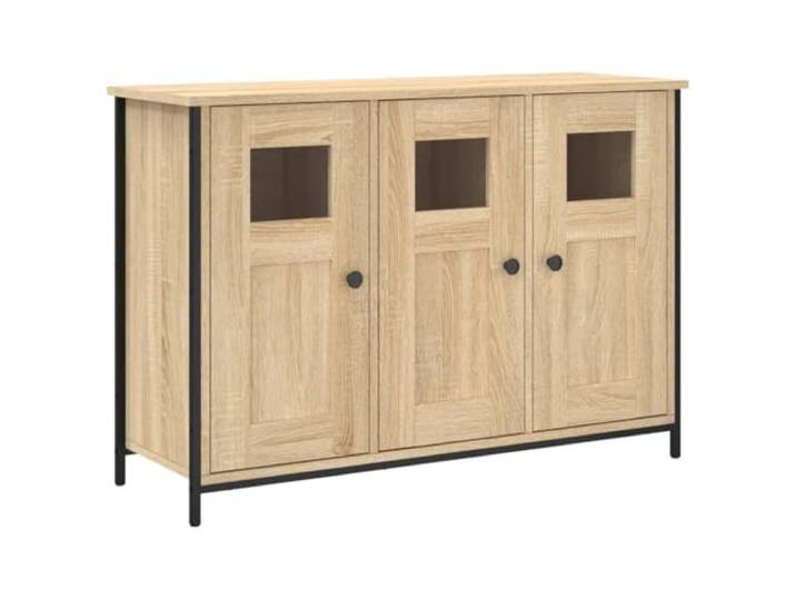 KGFHERENB Sideboard Sonoma-Eiche 100x35x70 cm Beistellschrank Vielseitiger Lagerschrank für Wohnzimmer und Schlafzimmer mit verstellbaren Beinen und robuster Oberplatte.