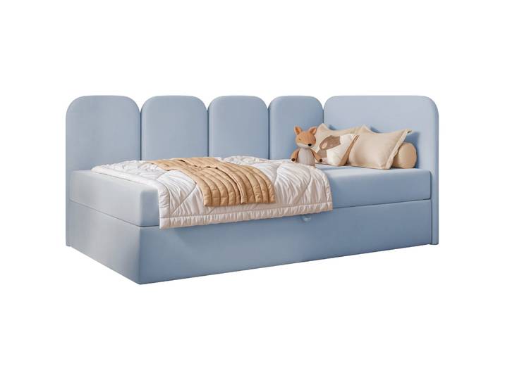 Jugendbett 90x200 cm Nubini rechtsseitig mit Stauraum,