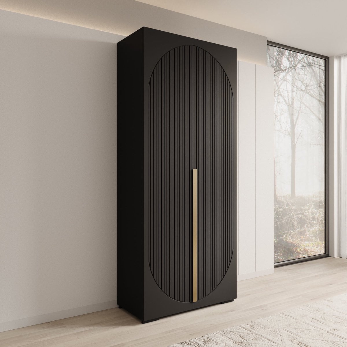 Meubella Mayfair Kledingkast 2-deurs Zwart B/D/H: 100 x 47 x 237 cm
