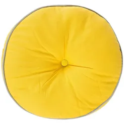 BODENKISSEN rund, gelb-grau, Ø 43/7 cm