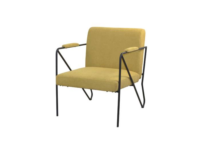 Mid.you Sessel, Gelb, Senfgelb, Metall, Uni, 76x64x77 cm, gepolsterte Armlehnen, Wohnzimmer, Sessel, Sonstige Sessel