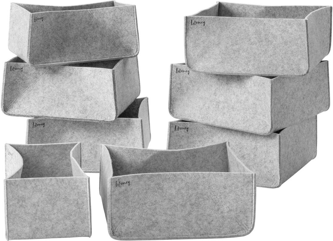 Lifeney Organize your closet Schubladenorganizer, 8er Set, Filz, grau